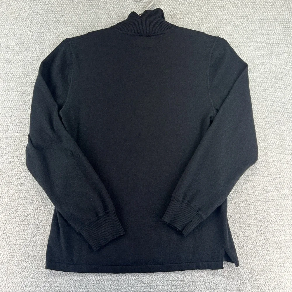 The North Face Sweater Mens Medium Black‎ Wool Blend Pullover 1/4 Zip Hike Camp